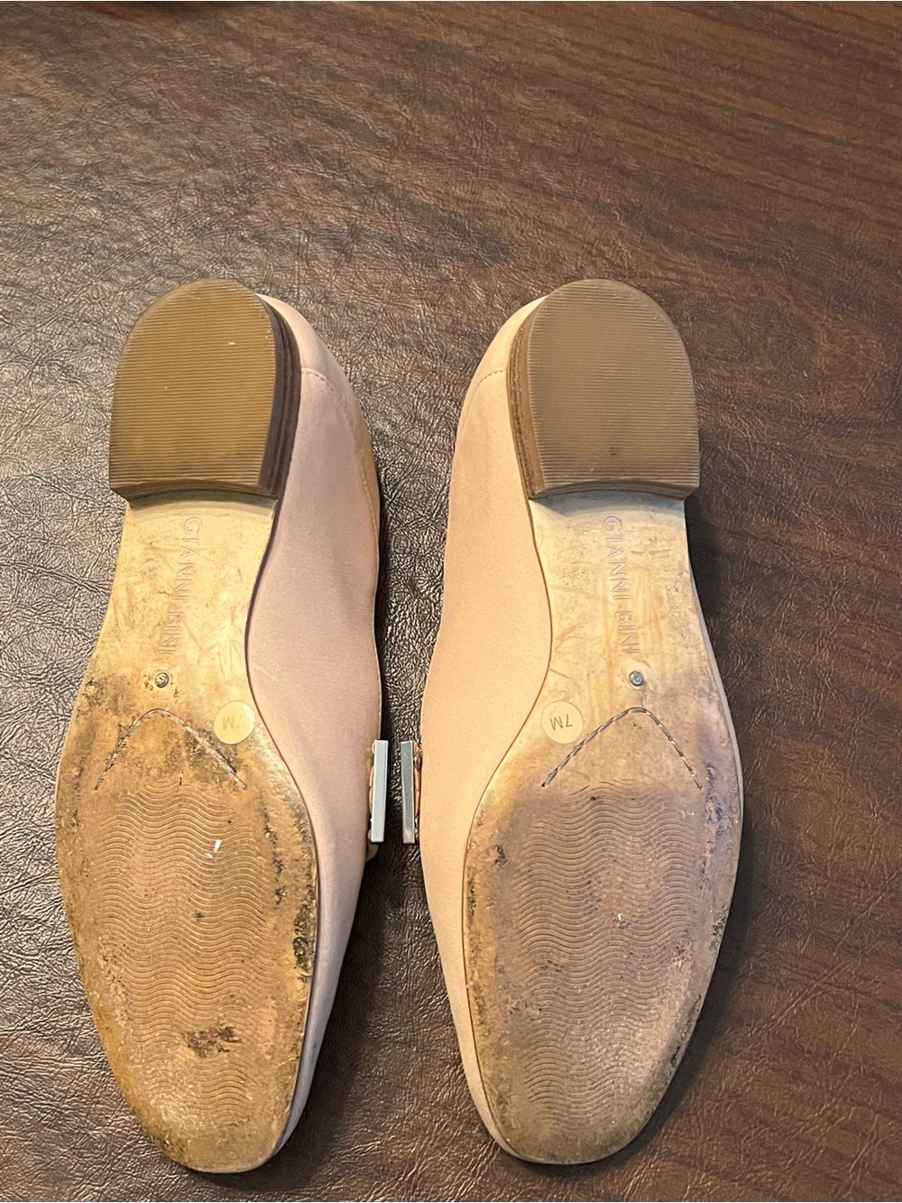 Gianni Bini Beige Leather Loafers - Picture 4 of 4